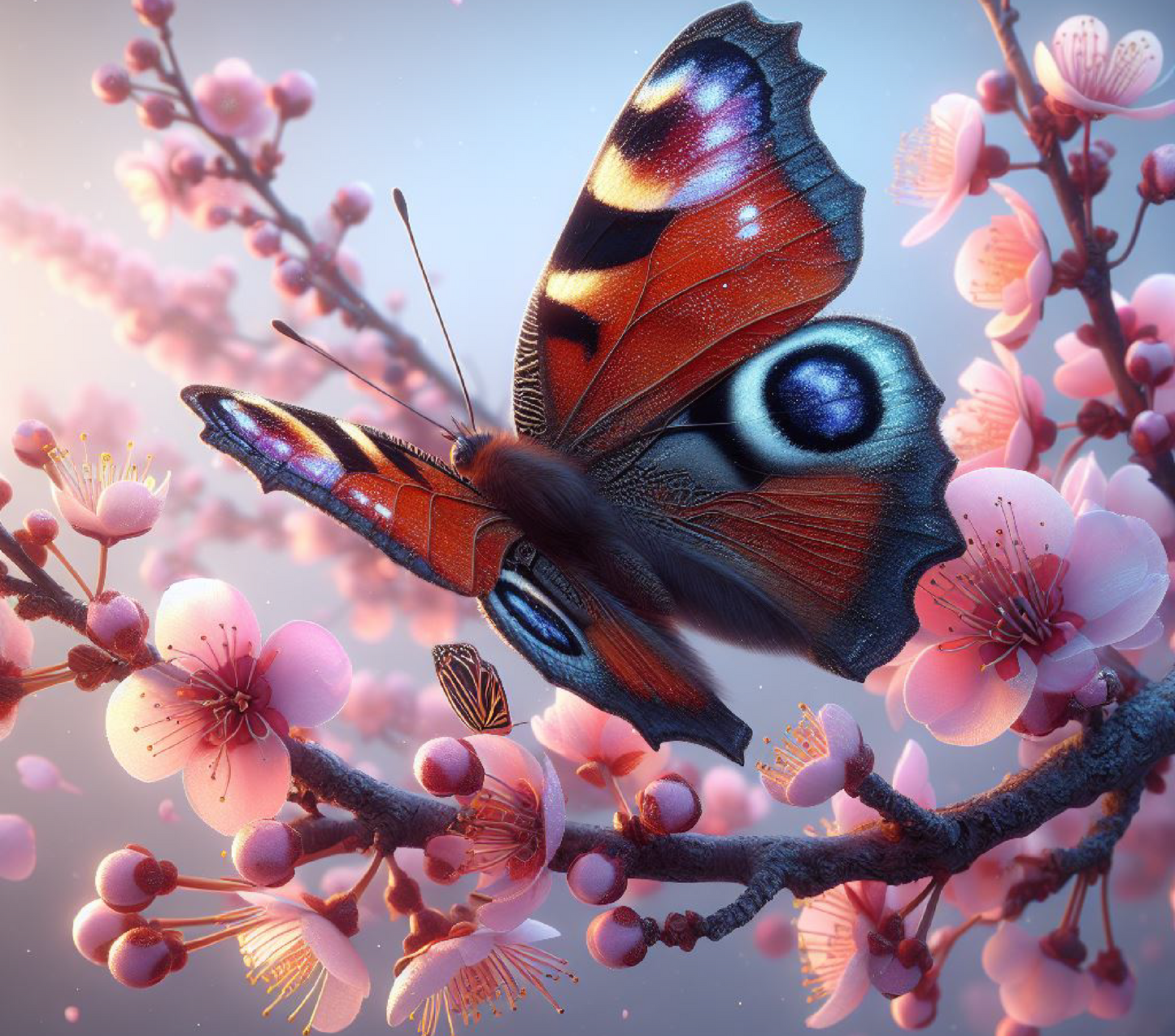 Butterfly with Flowers