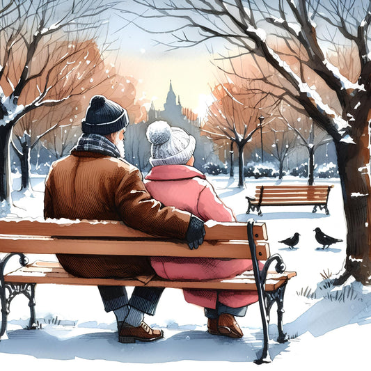 Watercolor of an old Couple