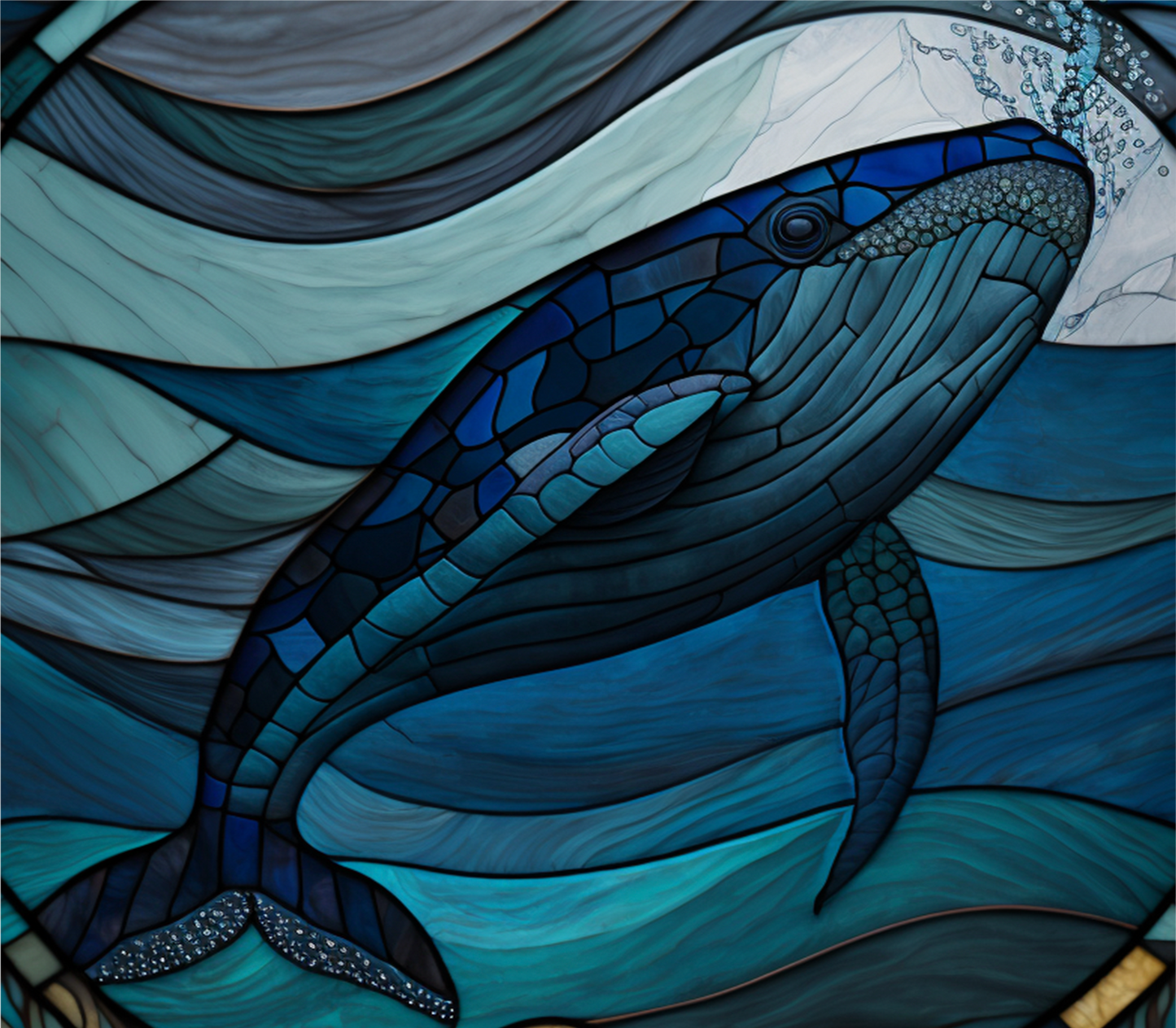 Whale Stained Glass