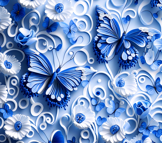 3D Butterfly blue