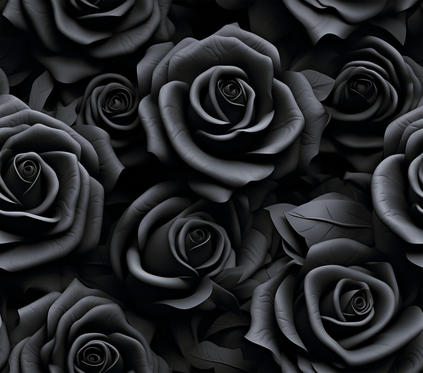 3D Black Roses
