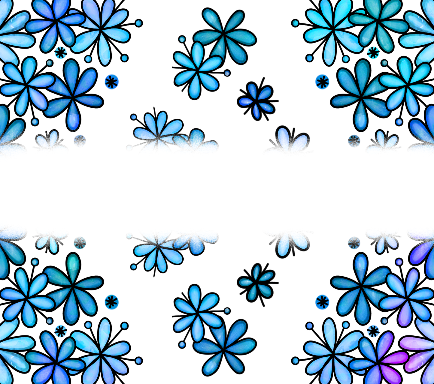 Floral Rosa und Blau 2 Pics